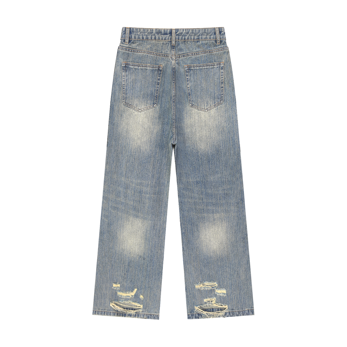 Sino Stitch Denim Ripped Jeans