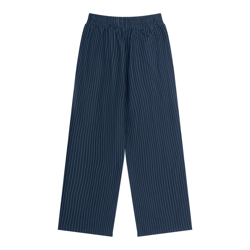 Unisex Striped Pleated Trousers