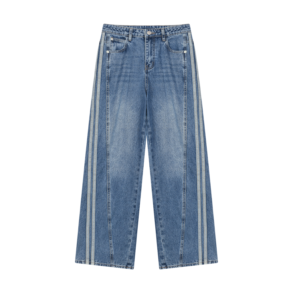 Striped Women’s Baggy Denim Jeans