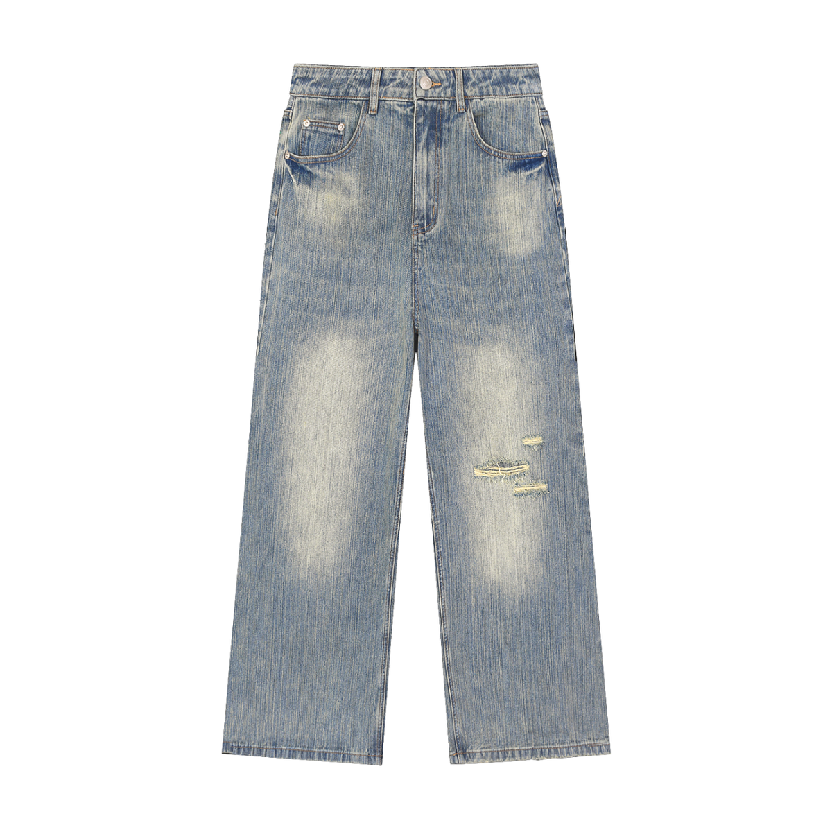 Sino Stitch Denim Ripped Jeans
